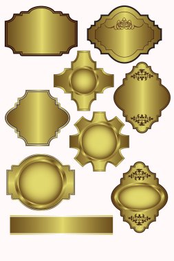 Set of Gold labels clipart