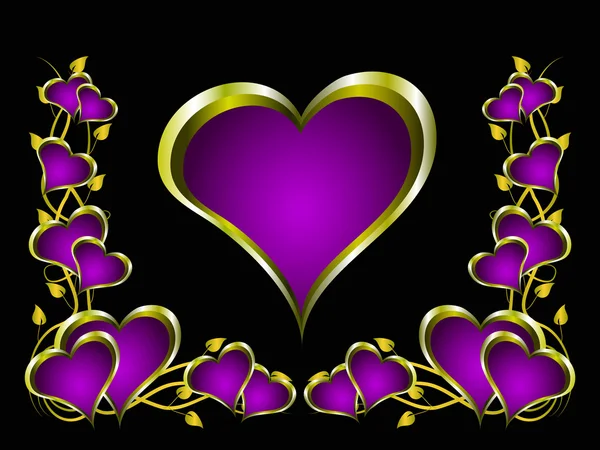 Un corazón púrpura San Valentín Antecedentes — Archivo Imágenes Vectoriales