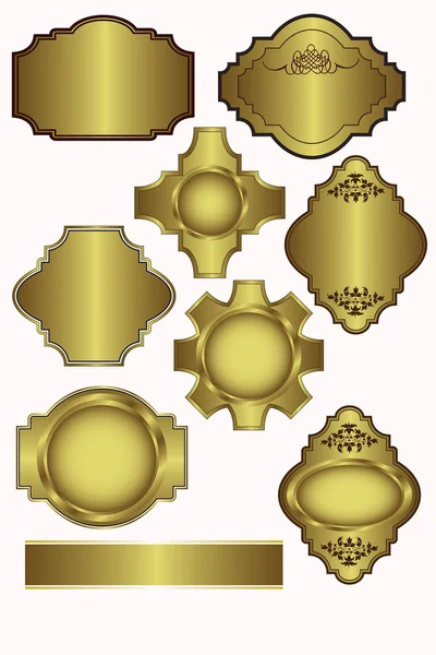 Набор золотых этикеток — стоковый вектор