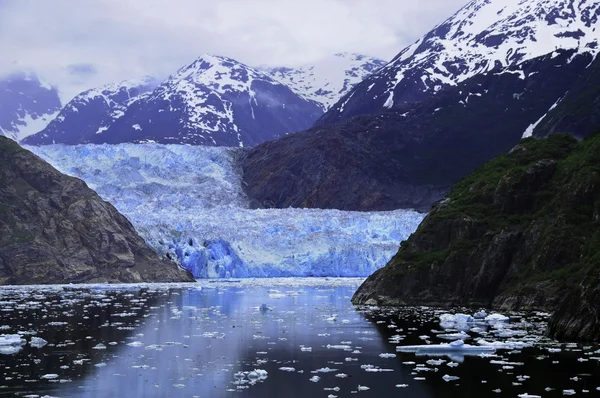 Sawyer gletsjer op tracy arm fjord — Stockfoto