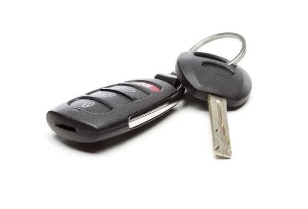 Modern Car Key and Remote on White — Stock Photo, Image
