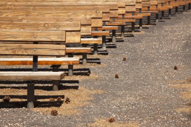 açık ahşap amphitheater oturma soyut