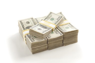 Stacks of One Hundred Dollar Bills clipart