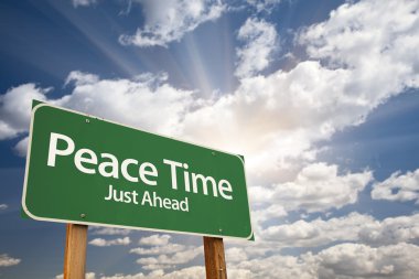 Peace Time Green Road Sign clipart