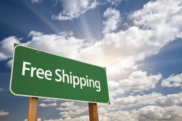 Free Shipping Green Road Sign — Stock Photo, Image