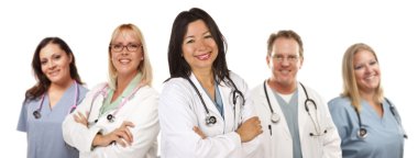 Hispanic Female Doctor and Colleagues clipart