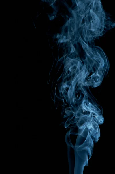 Abstract blueish smoke on black — Stock Photo, Image