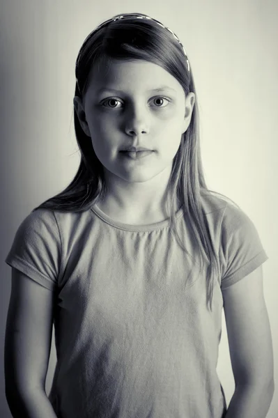 有趣的可爱的小女孩的肖像 — 图库照片
