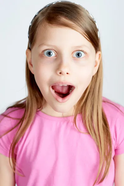 Fun portrait of an adorable little girl — Stock Photo, Image