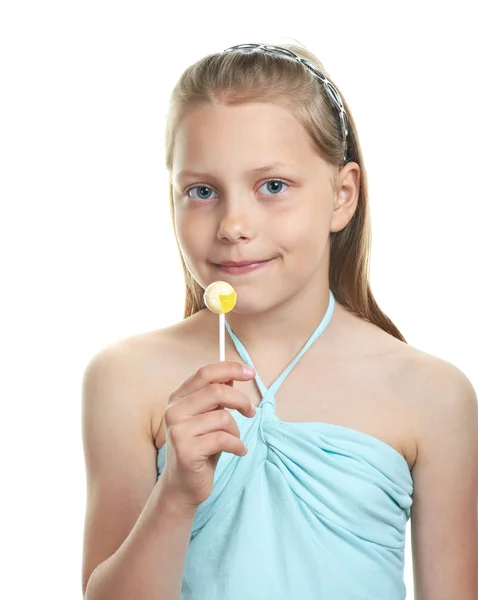 Vrolijk meisje met lolly — Stockfoto
