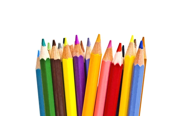 Kleurrijke potloden op focus — Stockfoto