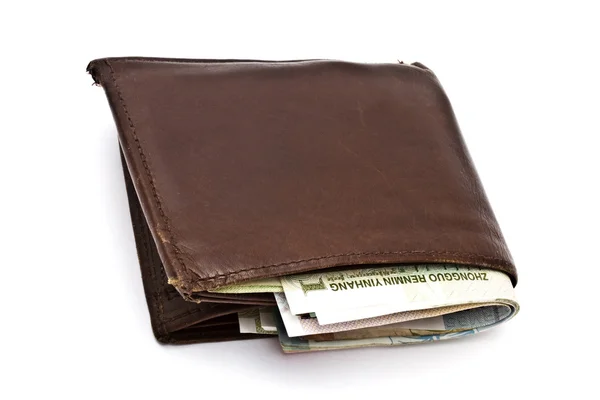 古い財布と通貨 — ストック写真