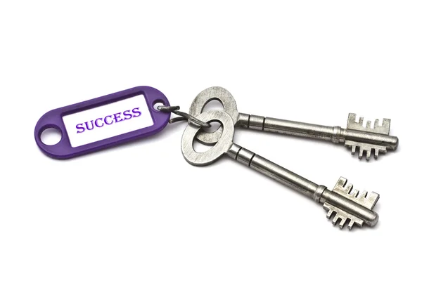 Klucz z tagiem sukces — Zdjęcie stockowe
