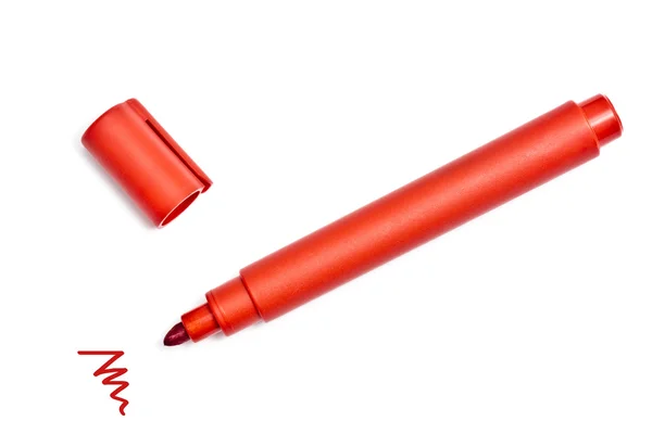赤い蛍光ペン — ストック写真