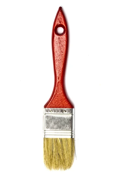 Kırmızı boya fırçası — Stok fotoğraf