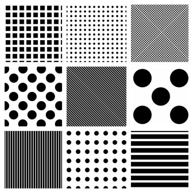  striped and polka dots patterns clipart