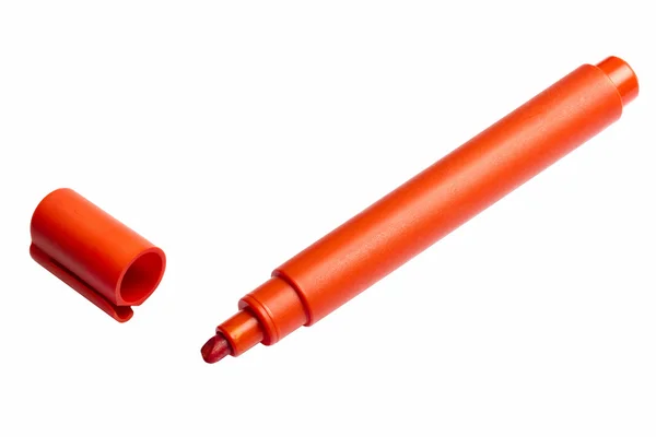 Red highlighter isolated on white — Stock Photo, Image