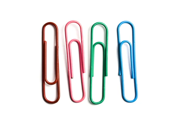 Four multicolored paperclips — Stock Photo, Image