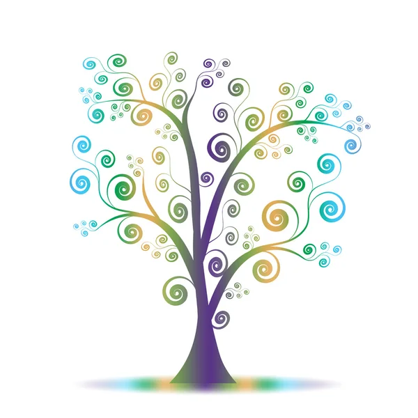 Färgglada art-trädet — Stock vektor