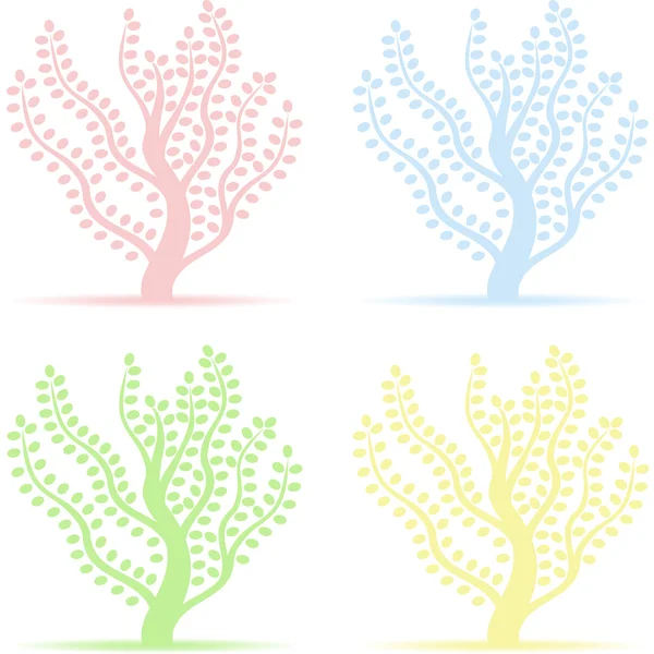 Art trees collection — Stock Vector