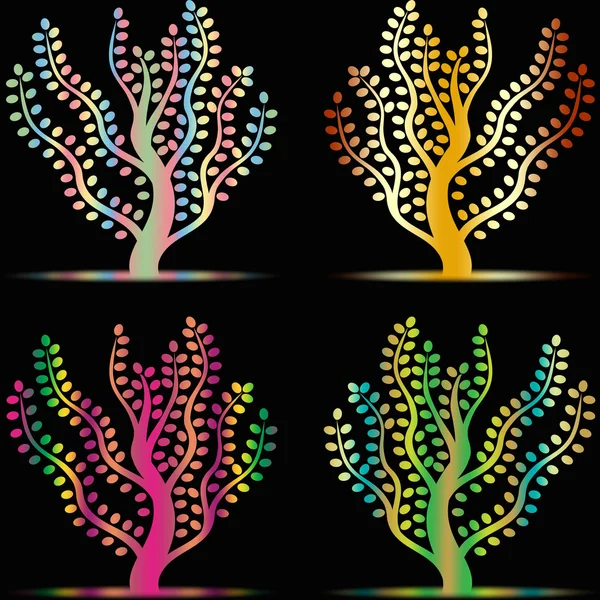 Art trees collection — Stock Vector