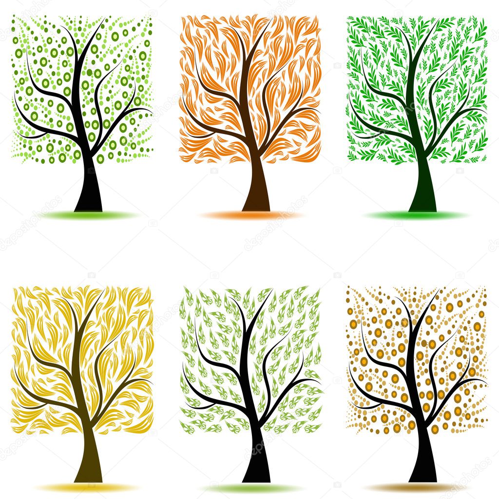 Art trees collection Stock Vector Image by ©ibphoto #5876063