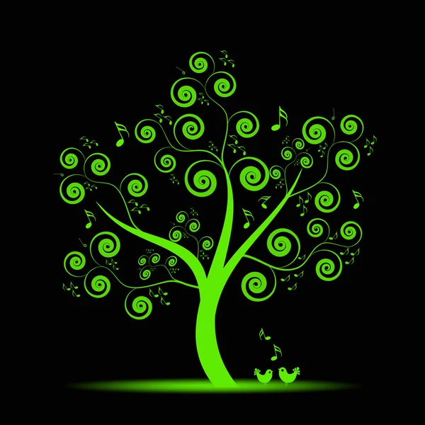 Muzyka drzewo — Wektor stockowy