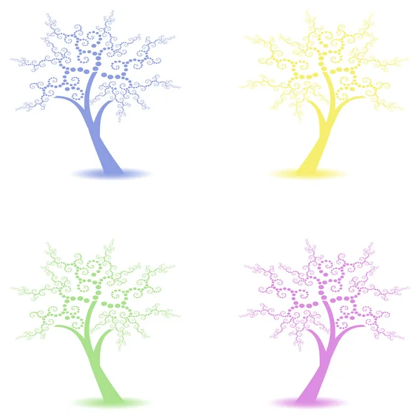 Collection d'arbres d'art — Image vectorielle