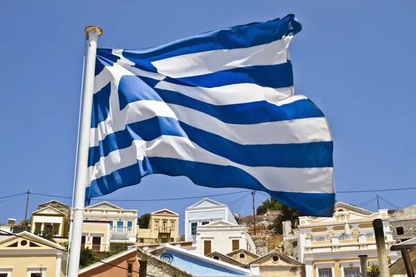 Grecia bandera —  Fotos de Stock
