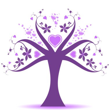 Valentine tree clipart