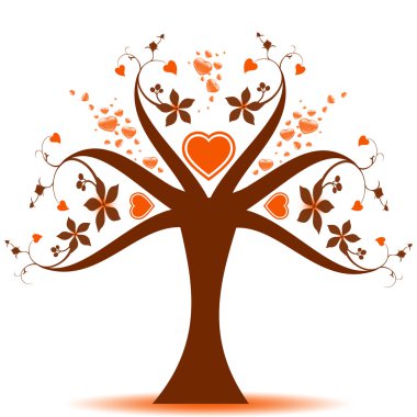 Valentine tree clipart