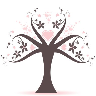 Valentine tree clipart