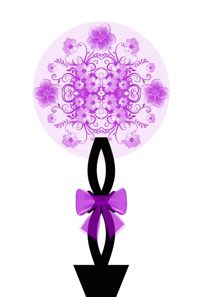 Bouquet de panier de fleurs — Image vectorielle