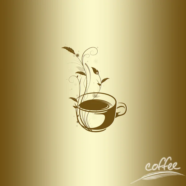 Concepto de café con diseño floral — Archivo Imágenes Vectoriales