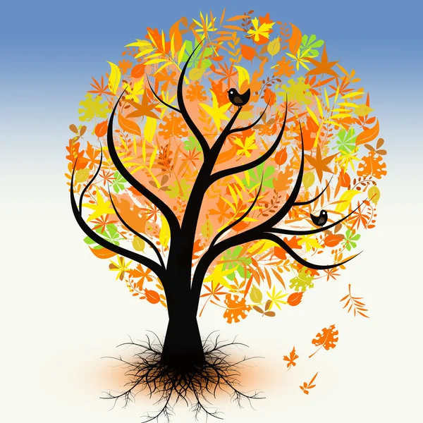 カラフルな秋のツリー — ストックベクタ