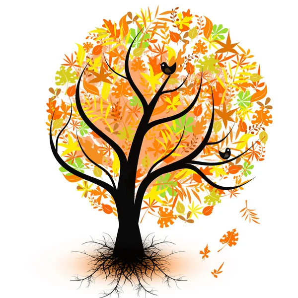 Renkli sonbahar ağacı — Stok Vektör