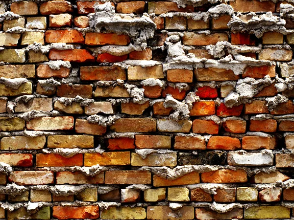 오래 된 벽돌 벽의 잔해 — 스톡 사진