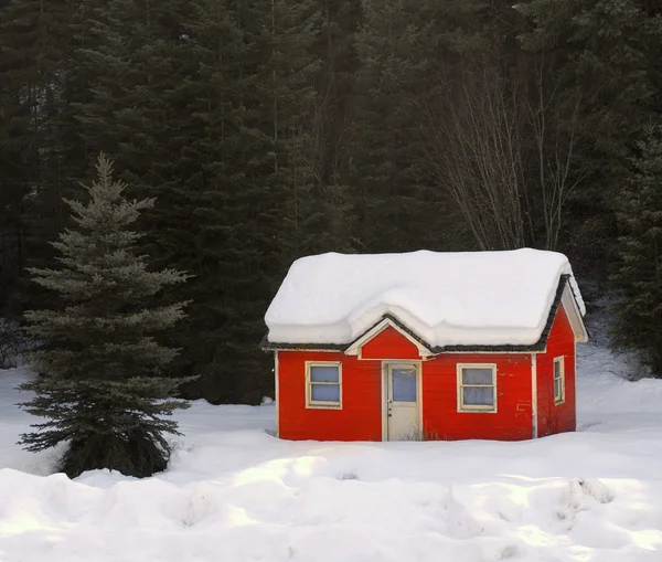 Haus unter Schnee begraben — Stockfoto