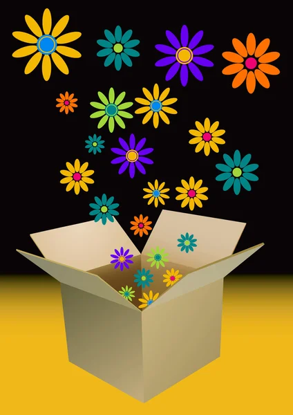 Caixa de flores — Vetor de Stock