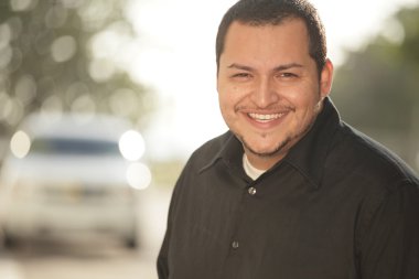 Latino man smiling clipart