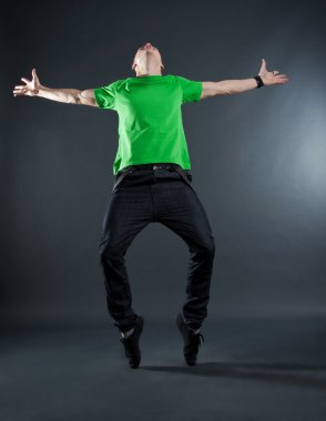 Cool breakdance style dancer posing clipart