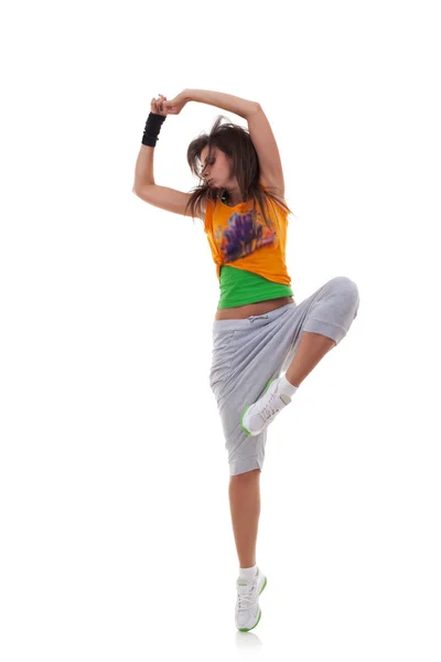 スタイリッシュな女の子はモダン ・ バレエを踊る — ストック写真