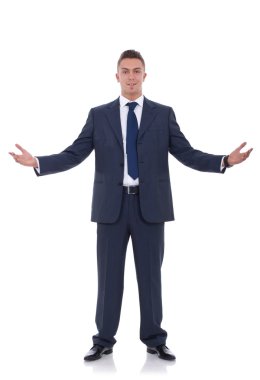 Business man with open arms clipart