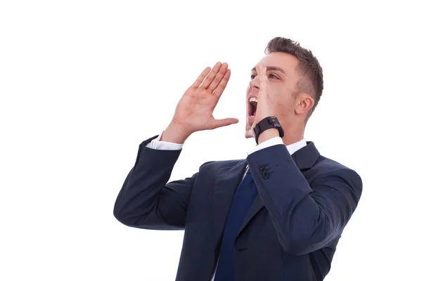 Mladý muž křičí nahlas — Stock fotografie
