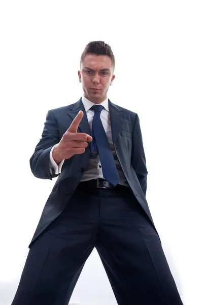 Angry Business man pointing — Stock Photo, Image