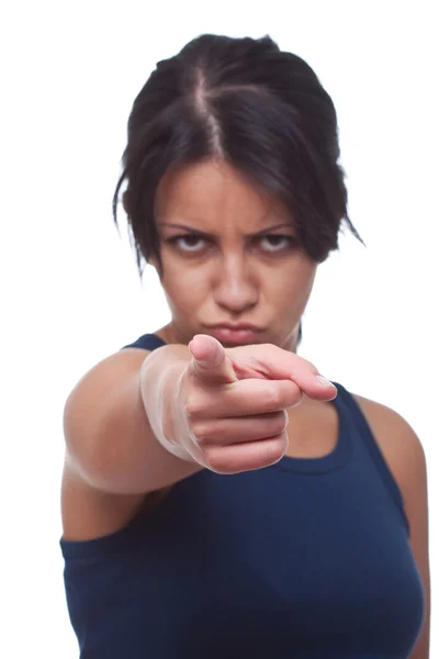 Öfkeli kadın işaret — Stok fotoğraf
