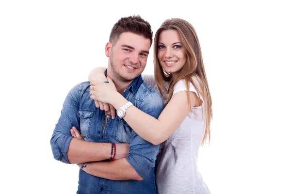 Happy young man and woman — Stock Photo, Image