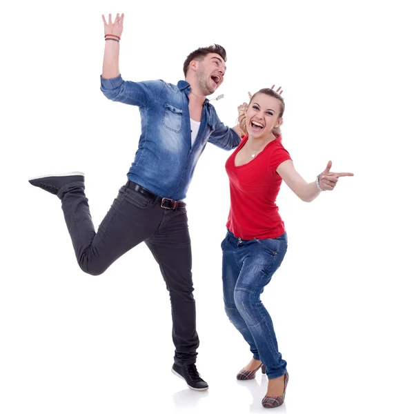 Young couple celebrating success — Stock Photo, Image