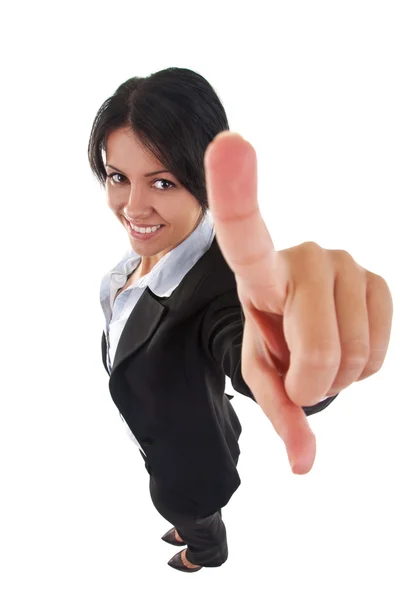 Attractive business woman pointing at you Stock Image
