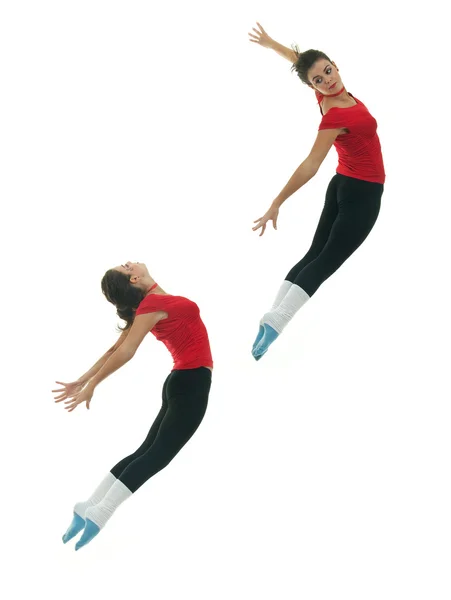 Ballet dancers jumping — Stock Photo, Image